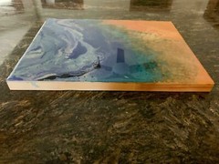 Original Resin Beach Abstract Art Wood Decor Signed Artist Tracy Eau Claire #14