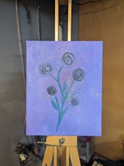 Galactiflowers, oil painting on canvas, 10in x 8in x 1.5in