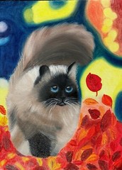 Cat Painting Animal Original Art Painting Autumn Animal Wall Art Artwork Animal
