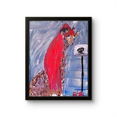Basketball Girl Giraffe Pop Art Inspired Abstract Expressionism Canvas 11×14