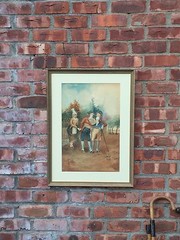1882 Signed Watercolor By Rome Italy Artist Giuseppe Aureli. „The Love Note“