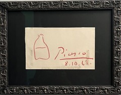 Pablo Picasso (1881 – 1973) „The Bottle“ Red Crayon Estate of Gallery Owner COA