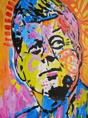 Expressionism/Abstract President JFK 12×16 Hand Made one of a kind Art Painting