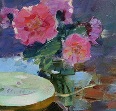 Oil painting Melon Ukrainian painter Canvas Decor Unframed original still life