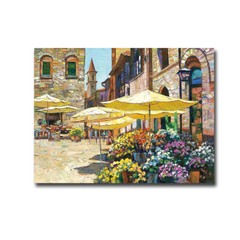 Siena Flower Market by Behrens Gallery-Wrapped Canvas Giclee Art (12 in x 16 in)