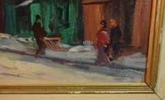 G. Costa School of Paris Painting of Monmartre Street and Sacre Coeur