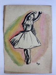 Edgar Degas COA Art Painting Original Drawing Vintage Signed