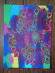 Colorful Bold Mandala 9×12 Thick Paper Original Art Abstract Expressionism