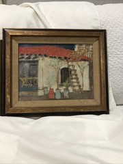 Pair Of Original Signed Bill Olendorf Framed Architectural paintings