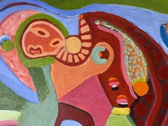 Visionary Expressionist Dream Painting By New York Outsider Artist Louise Abrams