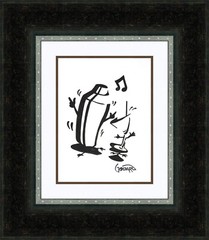 Michael Godard Original Art „Dancing Shaker“ Brushstroke Painting on Paper COA