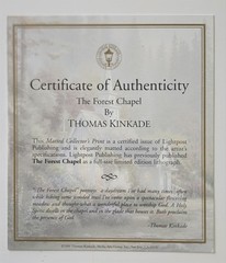 Thomas Kinkade „The Forest Chapel“ 2000 Lithorgraph 13″x10″ Lightpost Publishing