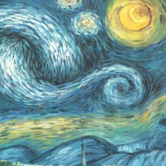 After Van Gogh’s „Starry Night“ on Canvas Painting