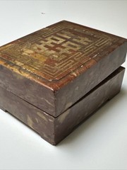 Antique Calligraphy Poetry Scholar China Japan Korean Collection Box Chops Stone
