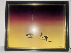 SALVADOR DALI STYLED SURREALISM MINIMALIST ORIGINAL ART VOUGHT BULLFIGHTER
