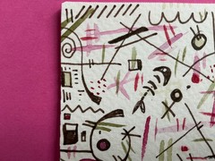 Abstract fish Kandinsky inspired watercolour and ink 2.5 x 2.5 inches, 2026
