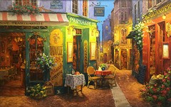 VIKTOR SHVAIKO „THE EVENING GLOW ON THE BOULEVARD“ | ORIGINAL OIL/CANVAS 36X50″