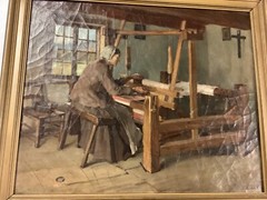 Frederick Porter Vinton Oil/Canvas Woman Weaving Late 1800’s
