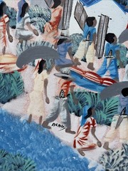 ALABY OIL ON CANVAS HAITIAN PEOPLE LANDSCAPE PAINTING SIGNED 24” 20”