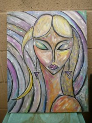 A QUIET MOMENT portrait NEW oil painting 16×20 canvas original signed CROWELL