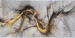 Abstract Paintings on Canvas Print 19.7 x 39.4“ GOLD