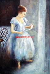24×36″(61x92cm)100% hand painted oil flat,Dancing girl, Ballet, High Quality