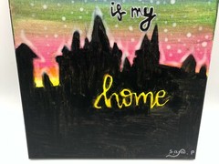 Oil On Canvas Hogwarts Is My Home original Painting United Kingdom Sara P Age11