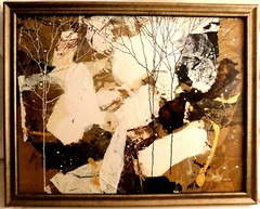 LISTED AMERICAN DENNIS FRINGS ( 1945- ) FINE ORIGINAL ABSTRACT MIXED MEDIA