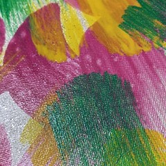 Original 5″ X 7″ Abstract Acrylic Painting On Canvas Panel With Easel