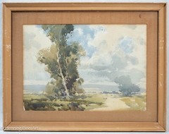 Beautiful Antique Impressionist Landscape Painting, Traditional, Double Sided