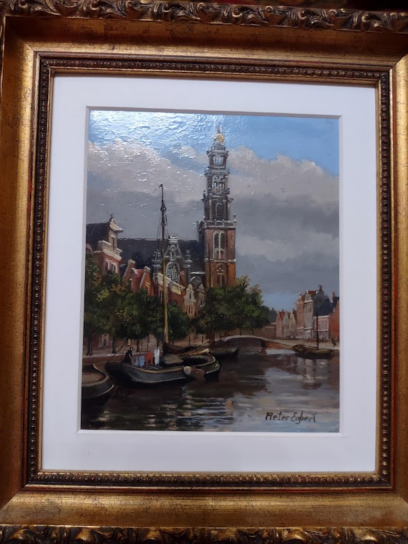 ORIGINAL OIL PAINTING BY PETER (PIETER) EGBERT, NOTED DUTCH ARTIST, EARLY 1900s