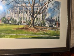 Large Fred Bees (1917 – 2002) „Manor House & Landscape Scene“ WC Painting-Framed