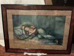 Antique 1916 Watercolor Painting of Exotic Woman Signed K Bush