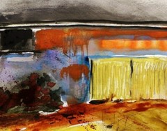 ORIGINAL Barn Landscape Watercolor Painting JMW art John Williams Impressionism