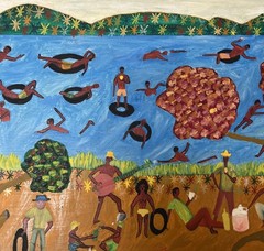 Gaston Moise Haitian Painting on board Signed