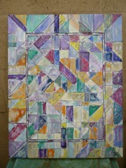 A CITY WINDOW abstract 16×20 Big canvas NEW oil painting modern art by Crowell