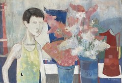 Solorzano 50’s Mid Century Modernism Cubism Portrait Figure Still Life Painting