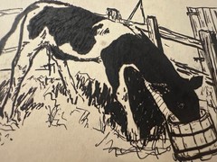 old artist drawing ink pen drawing or similar signed Etterberg? (3rd)