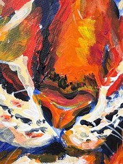 Colorful Abstract Tiger Painting Original Animal Wall Art 11×14 Canvas Decor CP