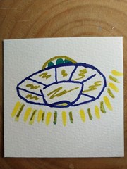 G.A.Titan Acrylic Painting IMPRESSIONISM Alien Space Ship Fantasy Art