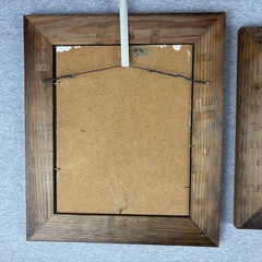Pair Vtg Haitian MCM Sailboat Oil Paintings Signed Jack 8×10 Carved Wood Frames