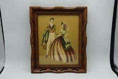 Vintage Tavener C Framed Print Couple Regency Victorian Style Wood Frame Art