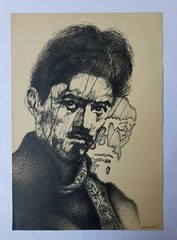 Painting by Aldo Menéndez ¨ Sandor Petofi¨ 1975. Certificate of authenticity