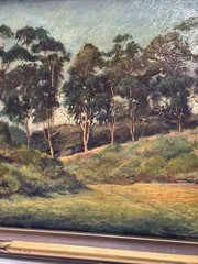 ANTIQUE CALIFORNIA LANDSCAPE PAINTING ROY HARRISON EUCALYPTUS WILL ROGERS PARK