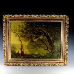 Tonalist Oil on Canvas Painting After Jean-Baptiste-Camille-Corot (1796-1875)