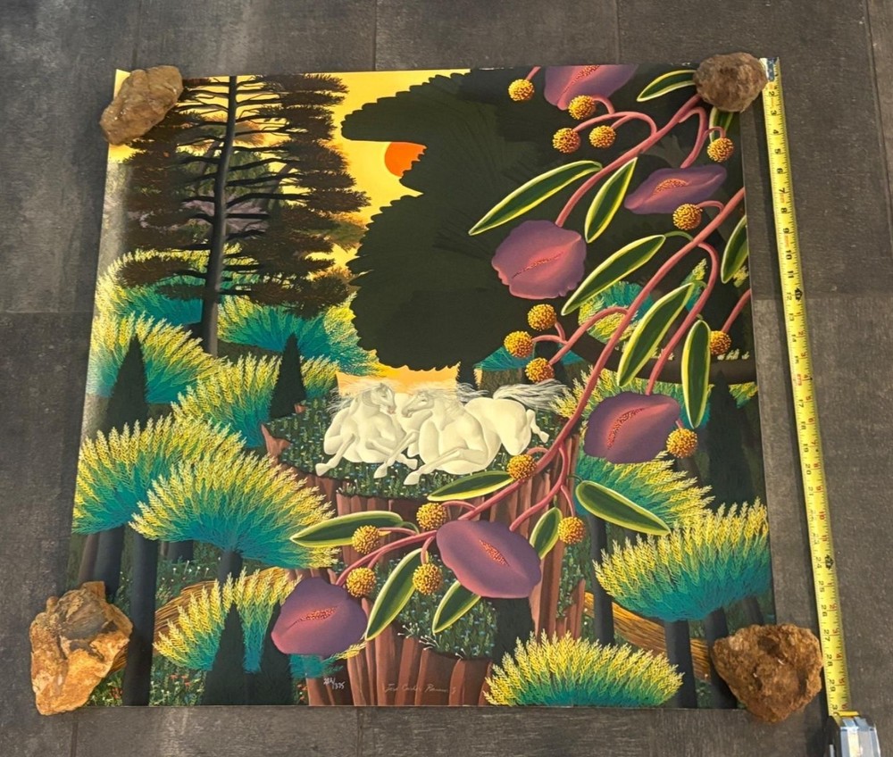 GENUINE SIGNED Jose Carlos Ramos Serigraph PAINTING 30” x 30” 282/375 FREE SHIP