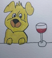 Dog, Puppy, Whimsical Animals Signed Art 4×4 GAT Original Painting Hand Painted