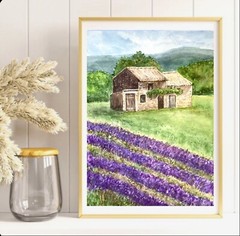 Original brand new watercolor ” Lavender” $55 Home decor art gift