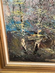 Morris Katz Signed Vintage Oil On Board Painting Flying Kite Beautiful 44×32 84’