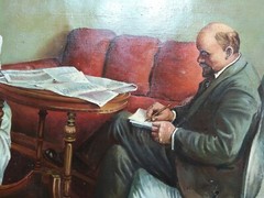 Vintage Oil Painting Lenin in Smolny Soviet USSR Socialist realism 246х150 cm